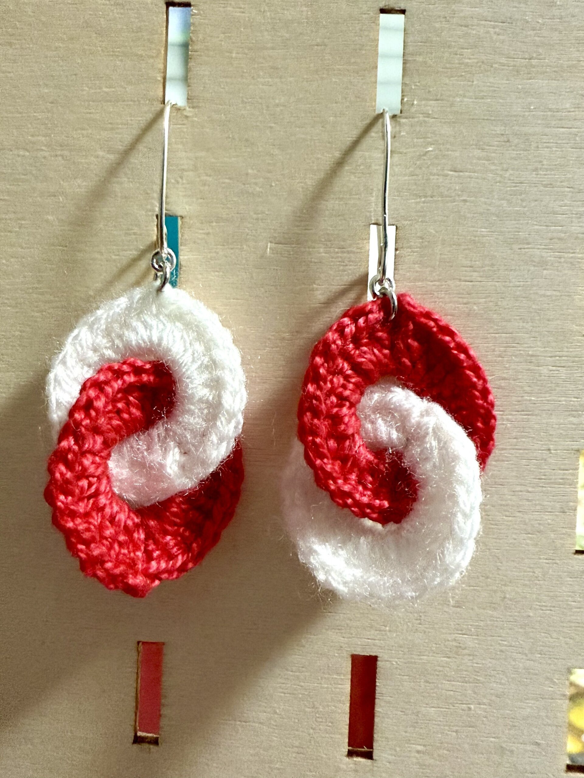 Pendientes navideños de ganchillo con plata 925, piedra volcánica y circonitas | - 8