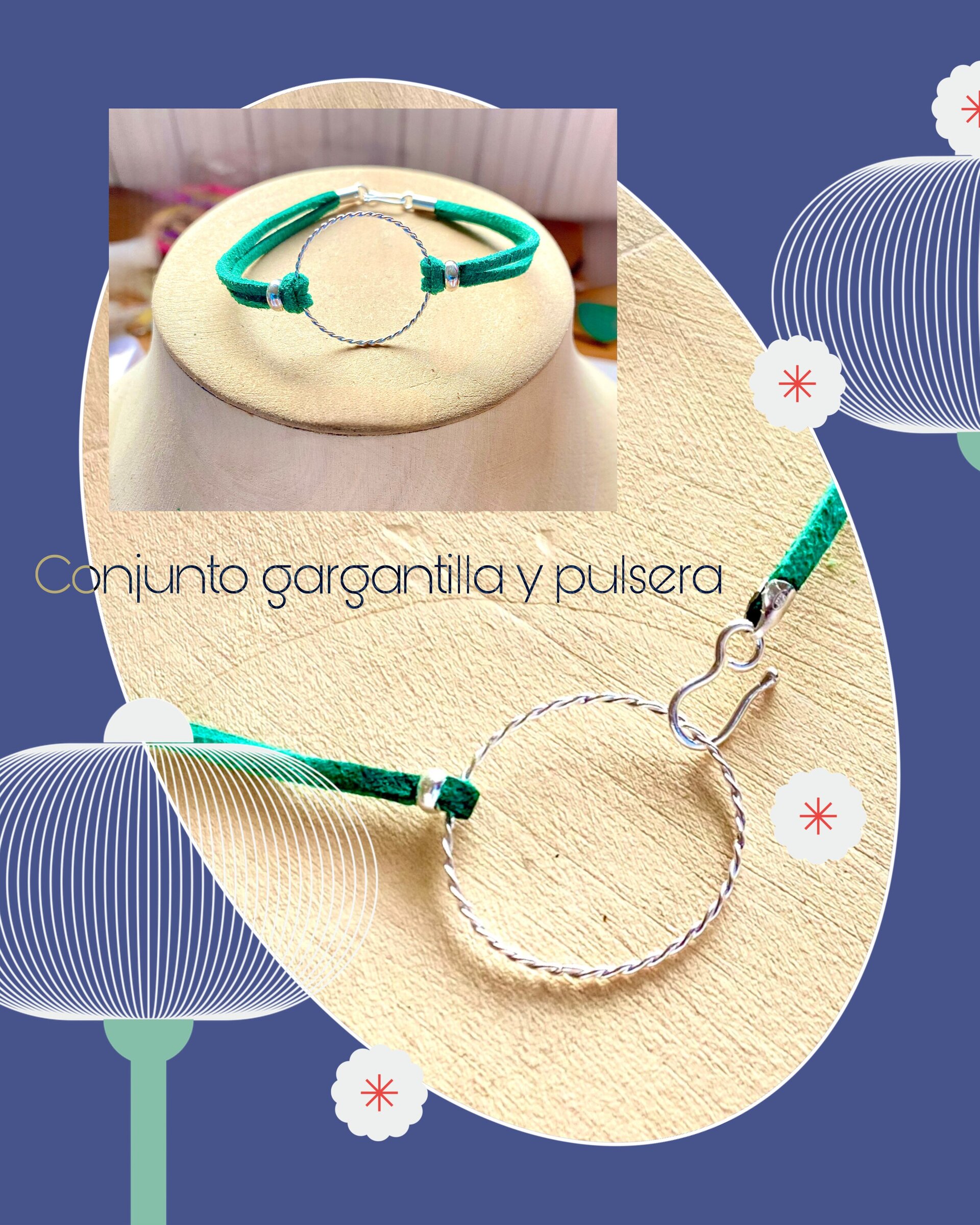 Collar de Antelina con Aro y Cierre de Plata | Elegancia Minimalista y Artesanal - 2