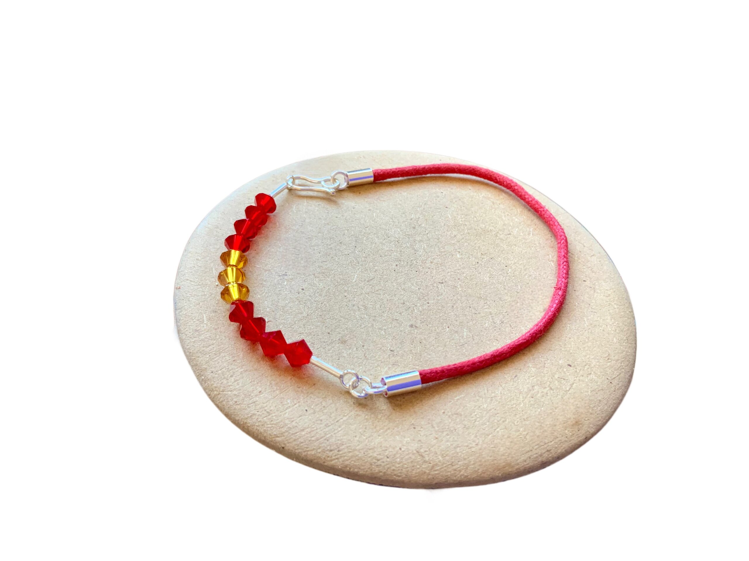 Pulsera de Hilo de Algodón con Cristales Swarovski en Colores de España - 5