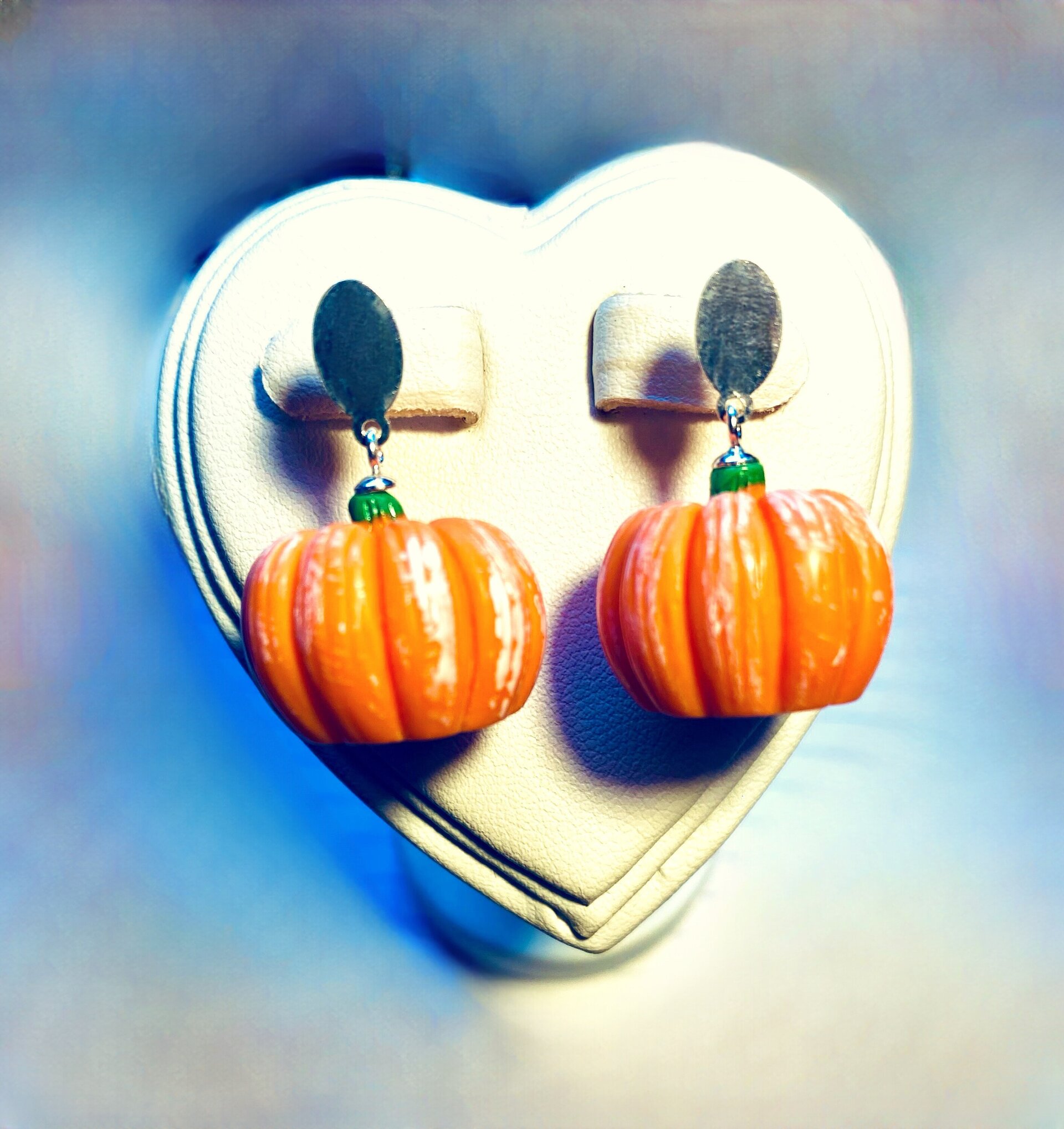 Pendientes de calabaza colgantes | Pieza única artesanal - 3