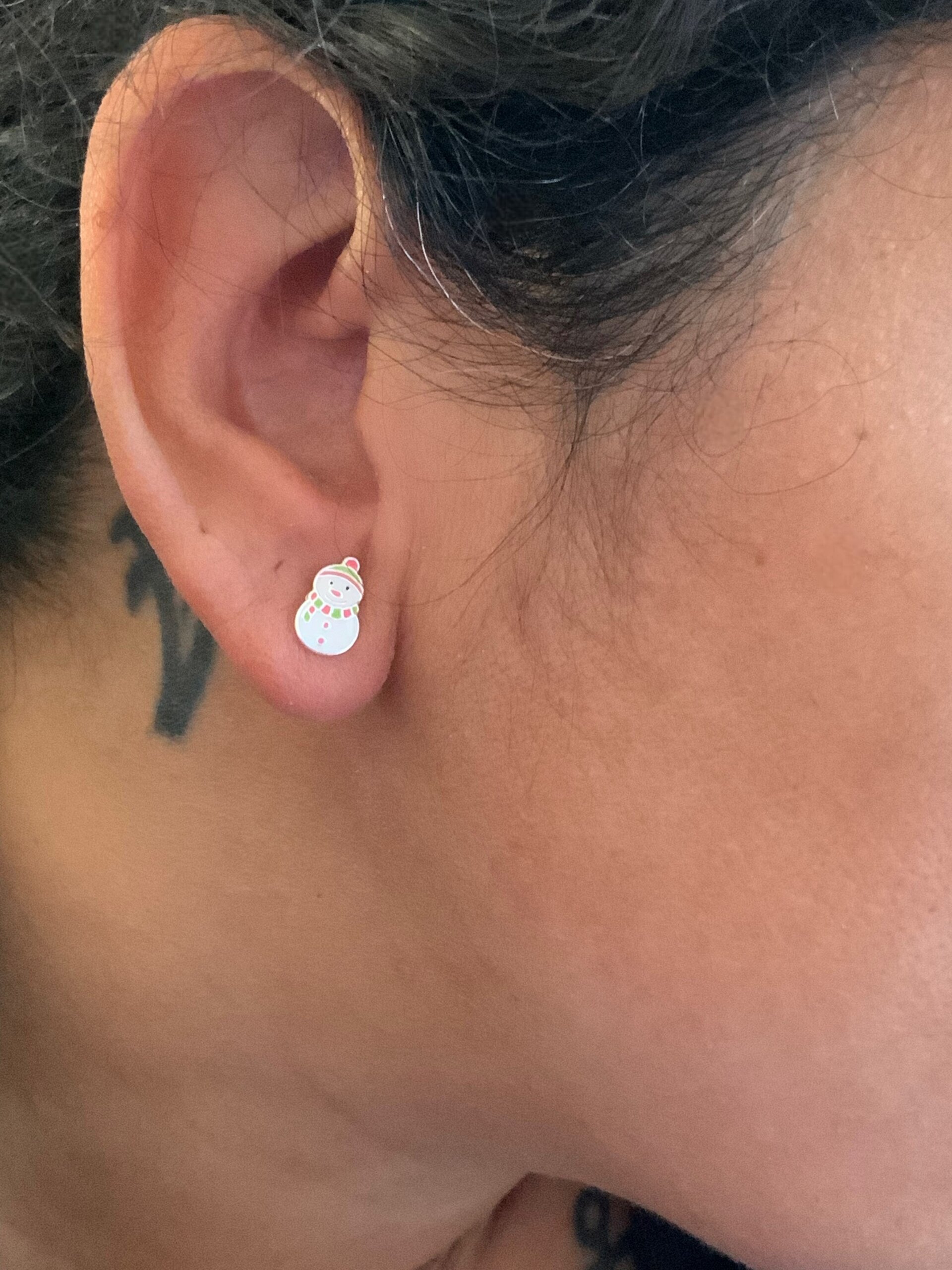 Pendientes Navideños de Muñeco de Nieve Esmaltados - 2