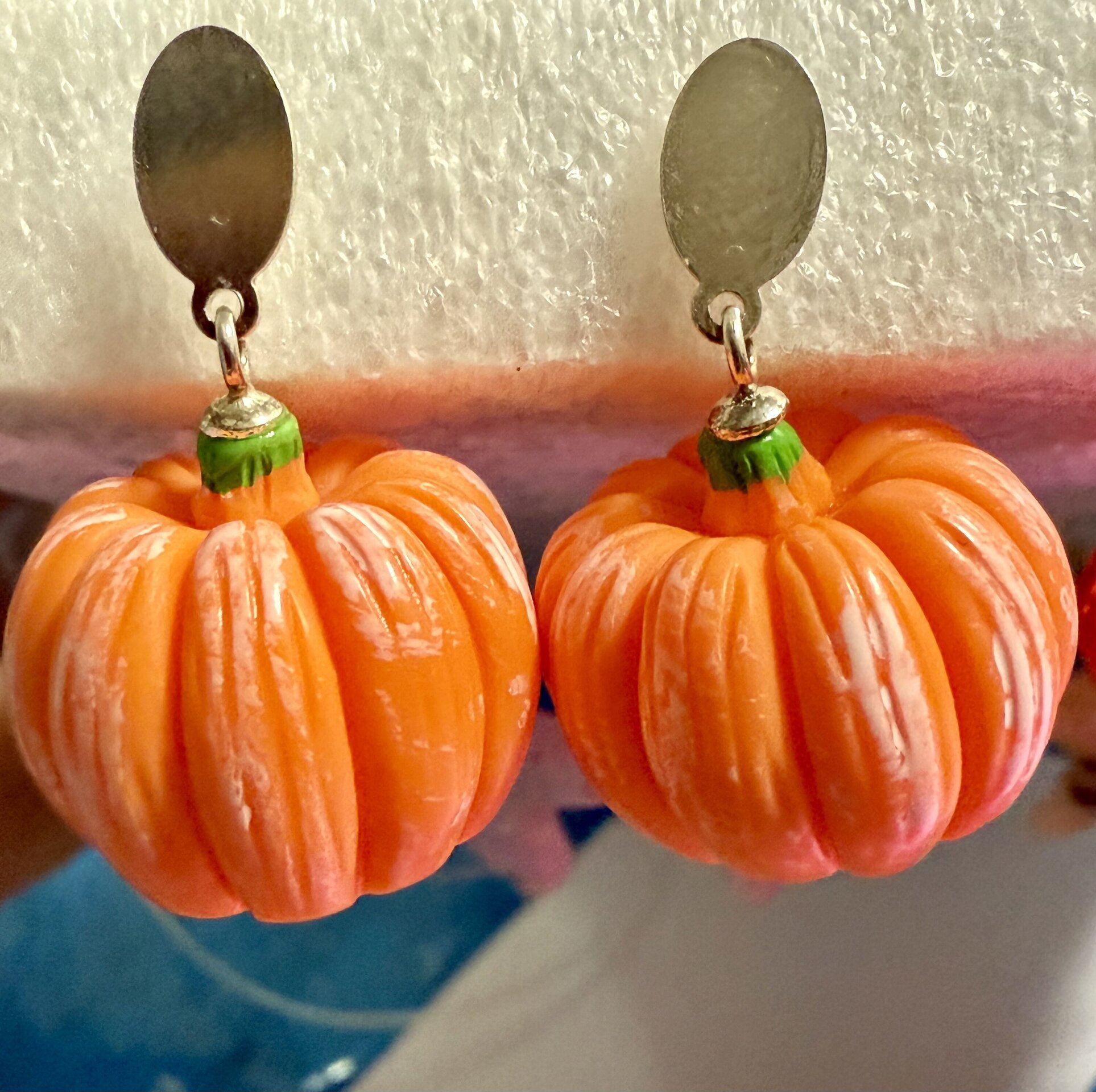 Pendientes de calabaza colgantes | Pieza única artesanal - 2