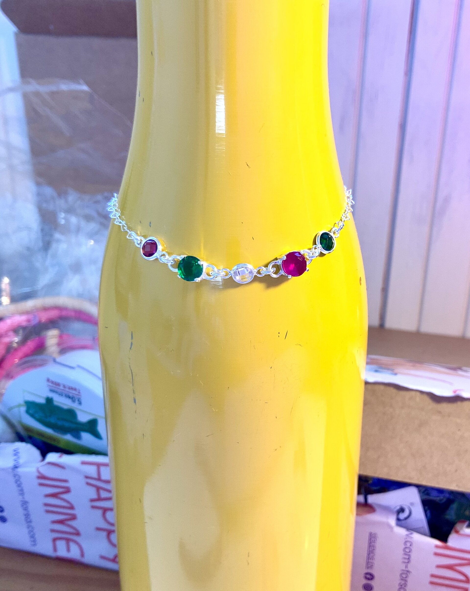 Pulsera de Circonitas y Plata con Cadena de Corazones - Elegancia Romántica - 3