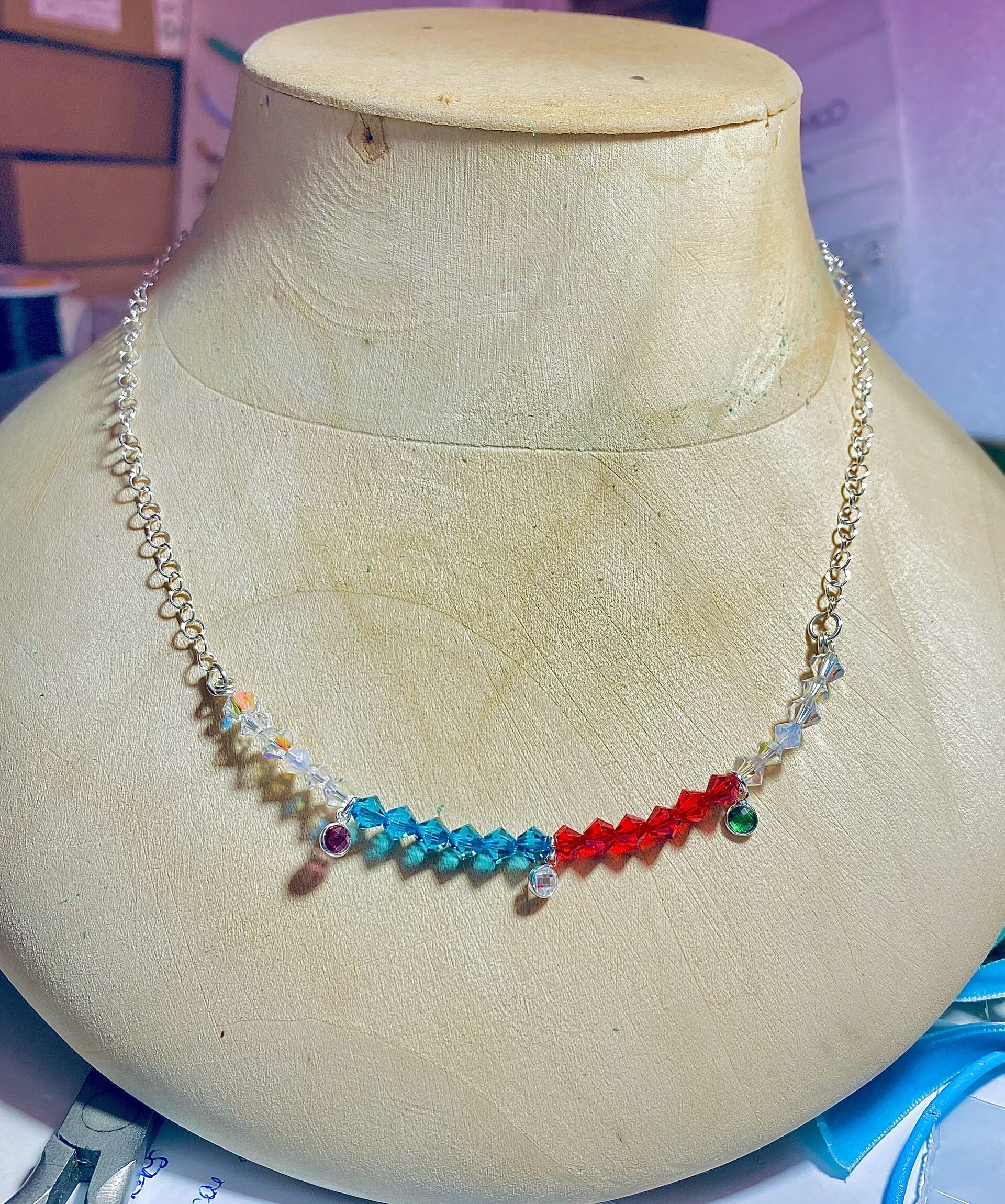Collar de cristales Swarovski y circonitas - 2