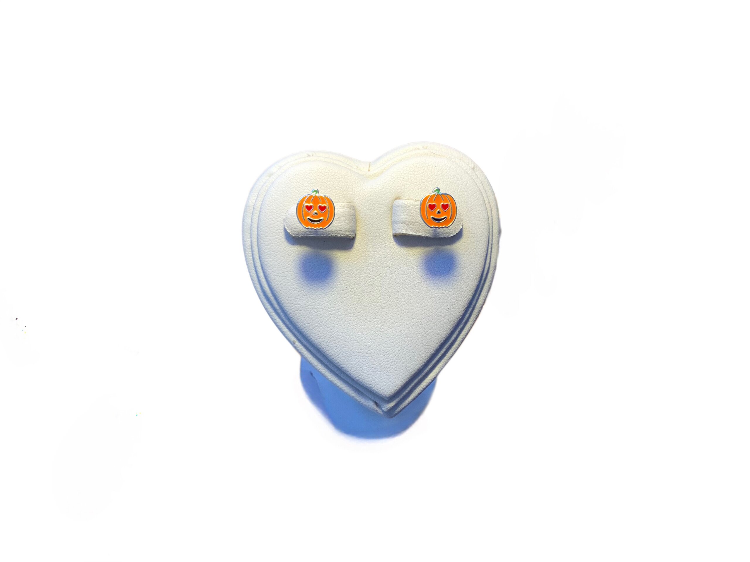 Pendientes de Calabaza con Ojos de Corazón - Joyería Hecha a Mano - 3
