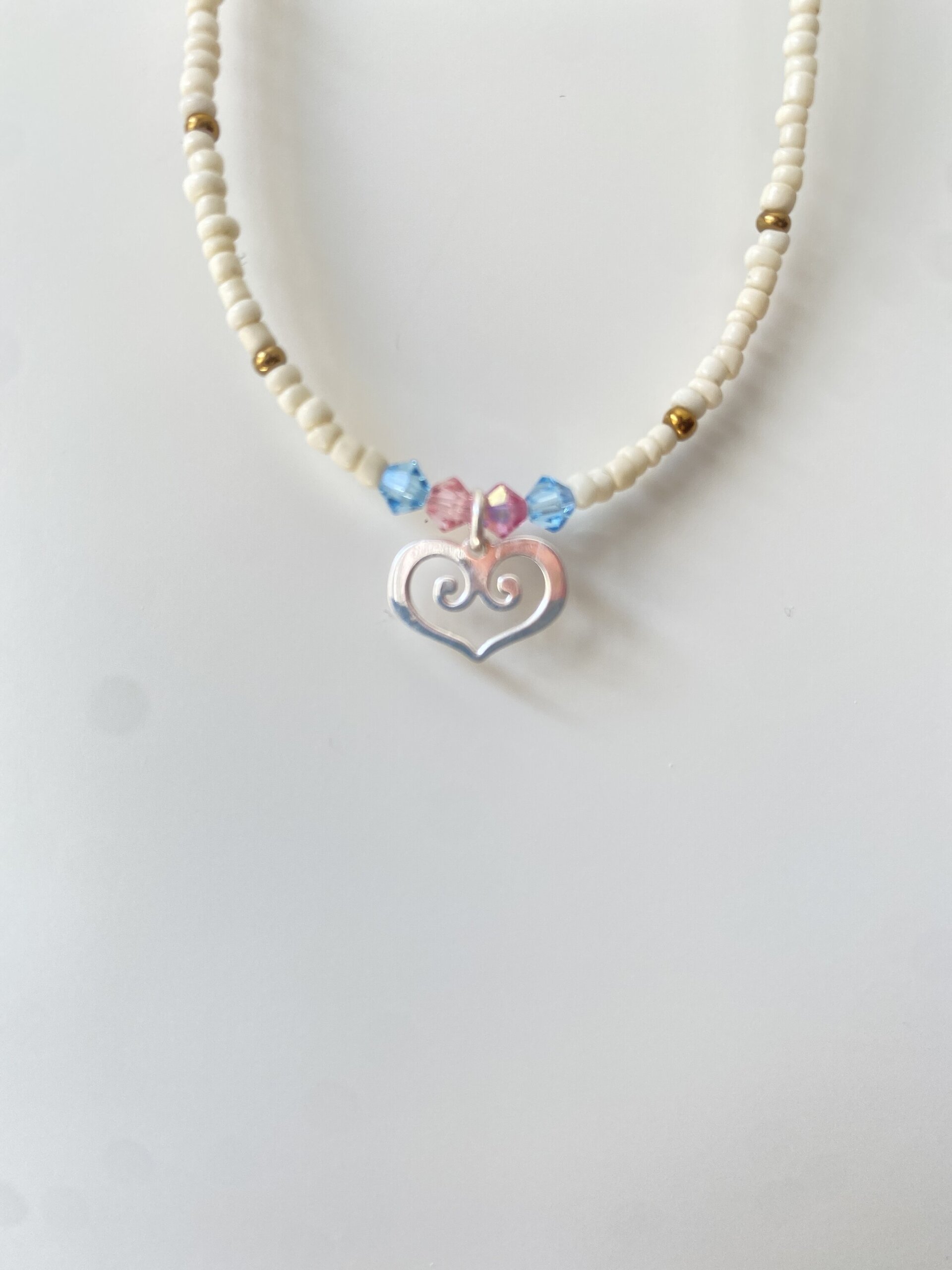 Collar hecho a mano con cristales Swarovski y colgante de corazón - 3