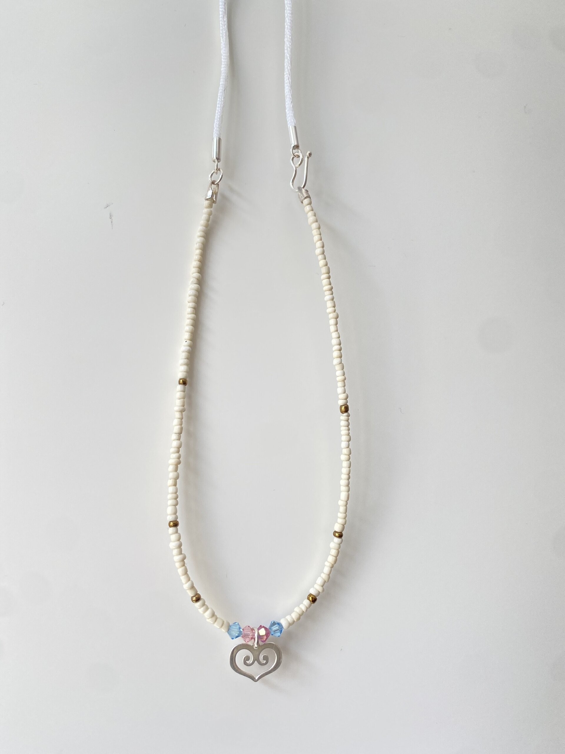 Collar hecho a mano con cristales Swarovski y colgante de corazón - 8